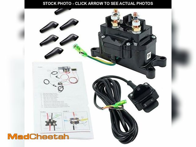 Lot 74-13620837 - 12V 250A Winch Solenoid Relay Contactor &amp; Winch Rocker Thumb Switch Combo with Handlebar Control...