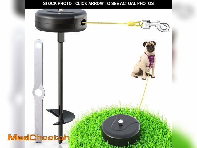 Lot 74-13628813 - Pestairs 30ft Dog Tie Out Cable and Stake, 360ÃÂ°No Tangle Heavy Spiral Dog Steel Anchor and Retrac...