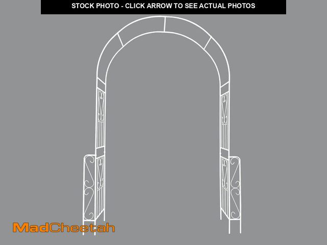Lot 74-14342265 - Unbranded Graceful 94.5 in. Cream White Iron Garden Arch Trellis with Rust-Resistant Coating - UNUSE...