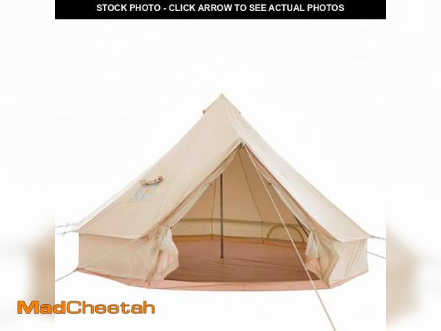 Lot 74-12239913 - TOMOUNT Canvas Tent 13ft Bell Tent Yurt with Stove Jack Zipped Removable Floor for Glamping Truck Ca...