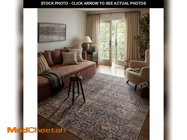 Lot 74-13382407 - Loloi Amber Lewis Georgie Collection GER-05 Denim/Spice 2'-3" x 3'-9", .19" Pile Height, Accent Rug ...