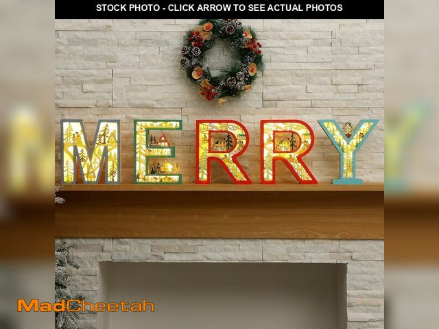 Lot 74-13065554 - AceOrbit Christmas LED Wooden Letters Decorations Glowing Alphabet Ornament Autumn Winter Tabletop C...