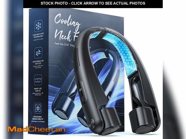 Lot 74-14430692 - Portable Neck Fan with Cooling Plates, 6000mAh Rechargeable Wearable Fan with 1-100 Speed Control, H...