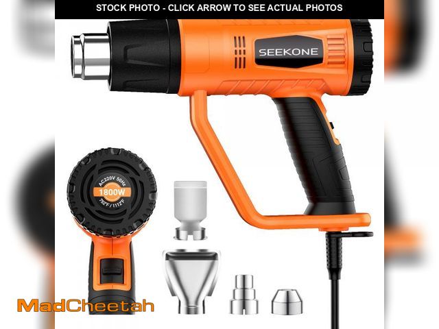 Lot 74-12312648 - SEEKONE Heat Gun 1800W Heavy Duty Fast Heat Hot Air Gun Kit with 752Ã¢ââ°&amp;1112Ã¢ââ°Ã¯Â¼Ë4...