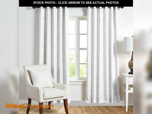 Lot 74-13627540 - Mayfair Linen 3 Ply 96 inch White Linen Curtains 2 Panel Set - Bedroom Living Room Linen Curtains 96...