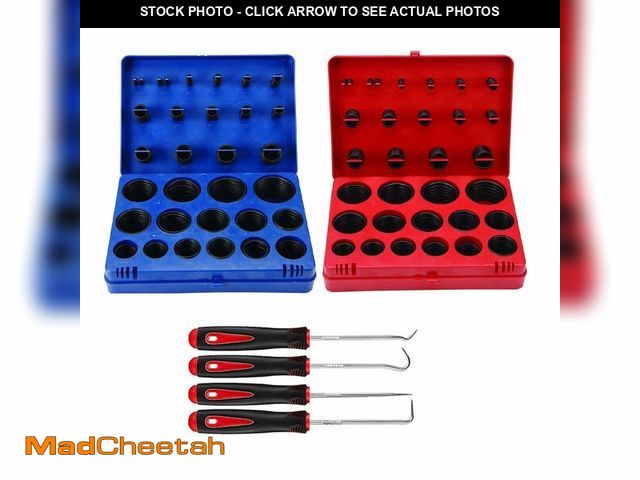 Lot 74-12716764 - SAE Metric Rubber O-Ring Washer Assortment Kit, Automotive Storage Case, Mini Pick and Hook Set - UN...