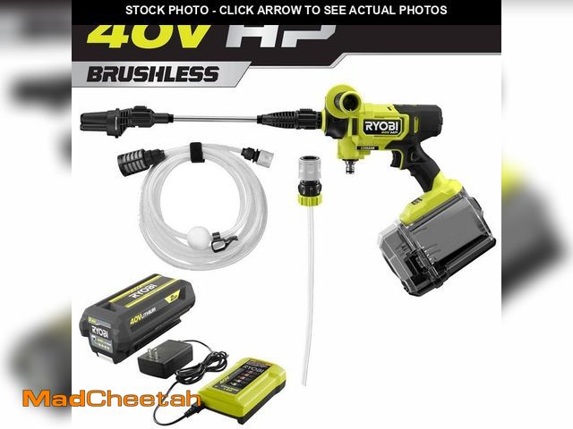 Lot 74-12463126 - RYOBI 40V HP Brushless EZClean 600 PSI 0.7 GPM Cordless Battery Cold Water Power Cleaner with 2.0 Ah...