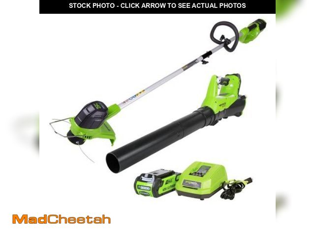Lot 74-12418773 - Greenworks 40V String Trimmer/Leaf Blower Combo W/ 2.0 Ah Battery  1301202 - UNUSED