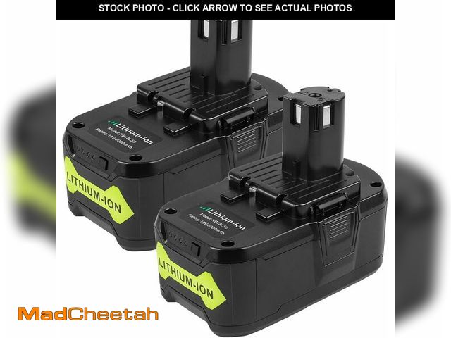 Lot 74-10955915 - ARyee 2Pack 6000mAh 18V P108 P109 Replacement Battery for Ryobi 18V Cordless Power Tools Lithium-Ion...