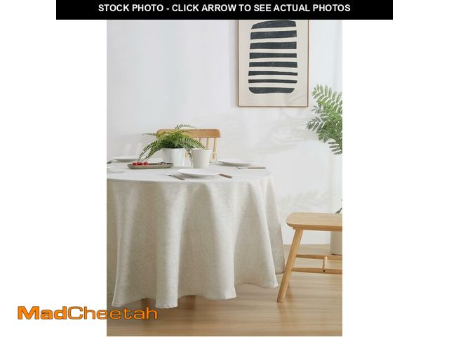 Lot 74-14144598 - AORISSI 100% French Flax Linen Round Tablecloth 70Inches for for Dinners, Parties, Easter, Halloween...