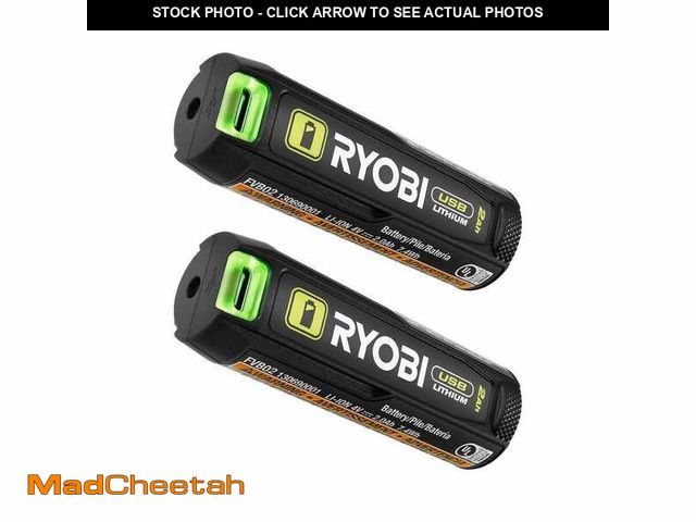 Lot 74-14280854 - RYOBI USB Lithium 2.0 Ah Lithium Rechargeable Batteries (2-Pack) - UNUSED