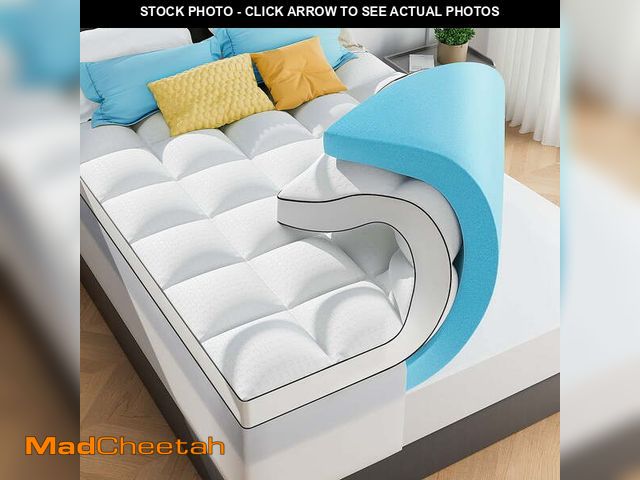 Lot 74-12667312 - Queen Size Dual Layer 4 Inch Memory Foam Mattress Topper, 2 Inch Gel Memory Foam and 2 Inch Cooling ...