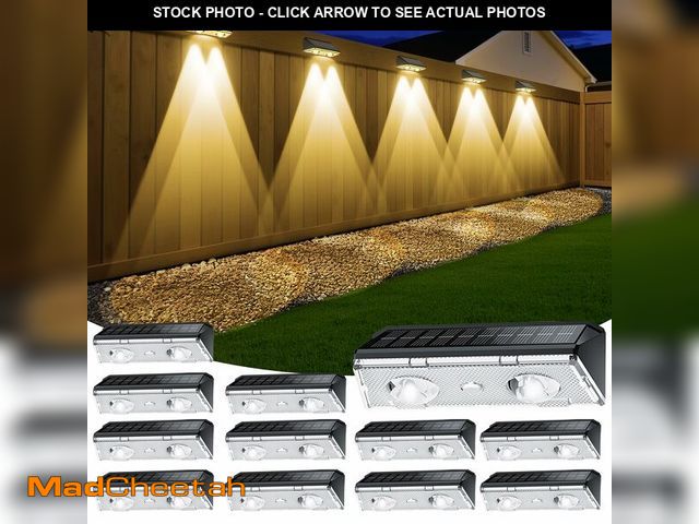 Lot 74-13962132 - KEILAIMO Solar Fence Lights Outdoor, 12 Pack IP65 Waterproof Fence Lights Solar Powered with Ultra-B...