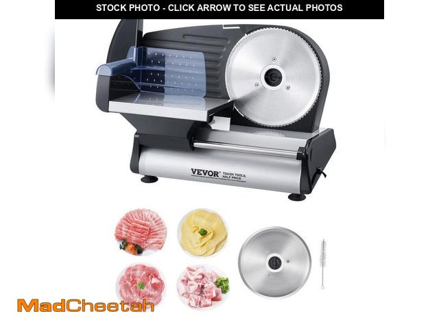 Lot 74-13768189 - VEVOR Meat Slicer, 7.5 in. Electric 180W Meat Slicer in Black with Two Premium SUS420 Blades, 0-0.6 ...