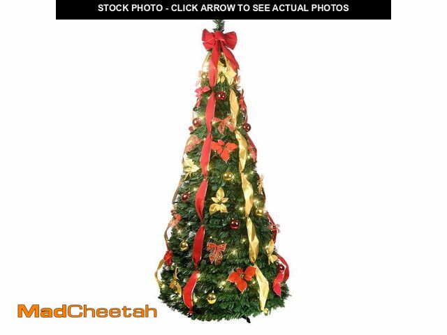 Lot 74-13045513 - Chanana 7.5FT Poping Up Christmas Tree with LED Lights, Pre-Lit Foldable Artificial Tree, Pre-Decora...