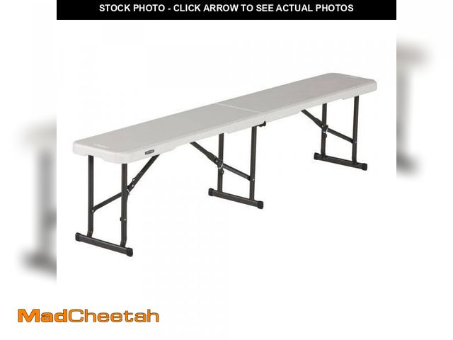 Lot 74-12519285 - Lifetime Almond Resin 6 ft. Fold-In-Half Bench - USED