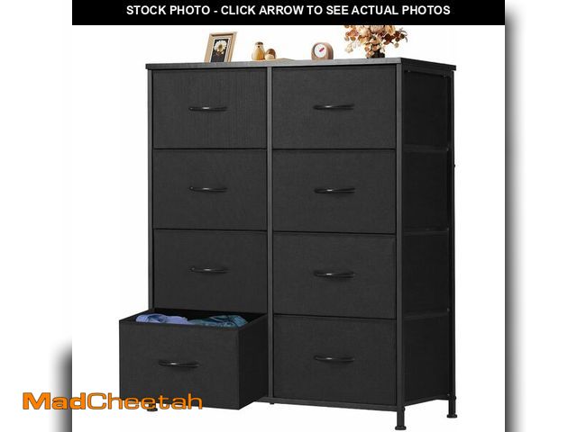 Lot 74-12828051 - OLIXIS Dresser for Bedroom,8 Storage Fabric Drawers, Metal Frame and Wooden Top, Tall Storage Drawer...