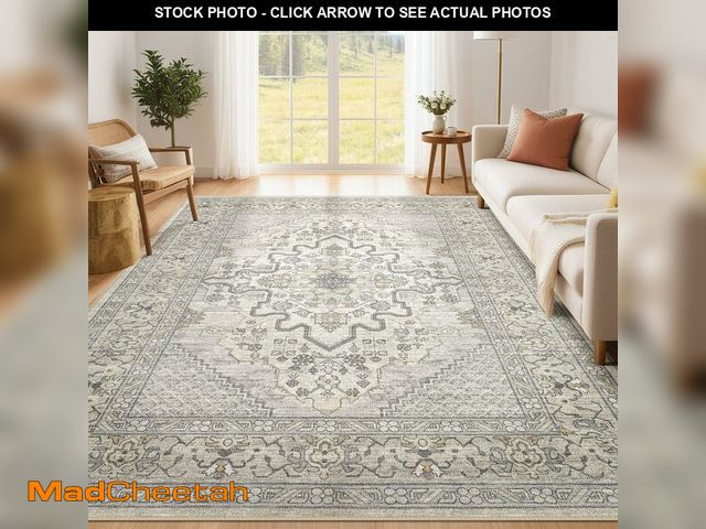 Lot 74-14303112 - Tortania Area Rug Living Room Rugs - 6x9 Washable Boho Rug Vintage Oriental Distressed Farmhouse Lar...
