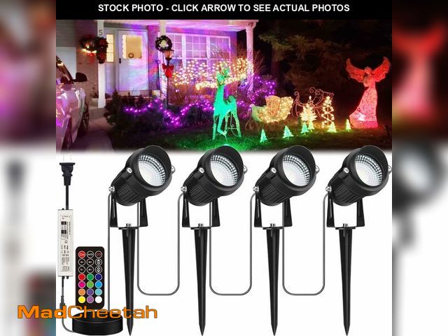 Lot 74-12712603 - Halloween Spotlight Outdoor, 24W RGB Color Changing Landscape Lighting with 12 Colors 19 Modes, 120V...