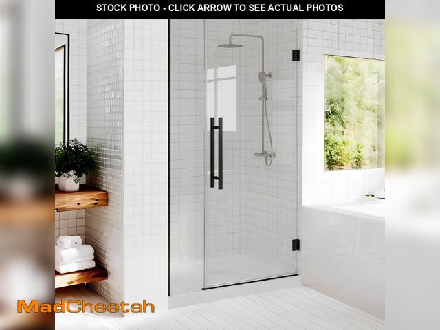 Lot 74-12429291 - Fully Frameless Wall Hinge Shower Door with 5/16"(8mm) Tempered GlassÃ¯Â¼ÅHinged Single Swing Showe...