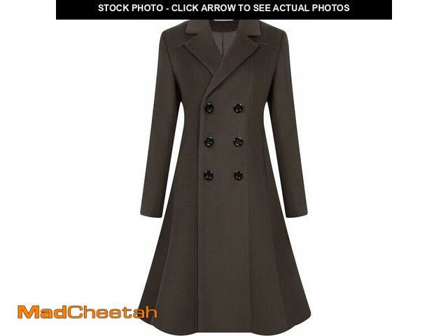 Lot 74-11138224 - APTRO Women's Winter Long Wool Dress Coat Double Breasted Vintage Coat WS02 Brown XS - UNUSED