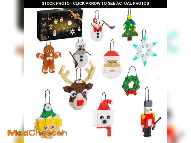 Lot 74-12304880 - Christmas Ornaments Building Kit, Christmas Tree, Wreath, Santa, Snowman, Gingerbread, Reindeer, Nut...