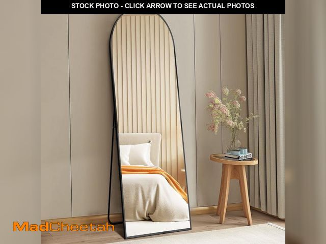 Lot 74-12158842 - Gianna 59"x16" High-Quality Arched Full Length Mirror, Aluminum Alloy Frame Ensures Stability, Stand...