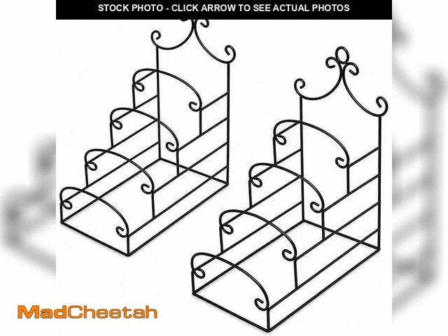 Lot 74-13583715 - Artliving 4-Tier Metal Scrollwork Dish Rack Plate Rack Display Stand Holder Cabinet Organizer Set of...