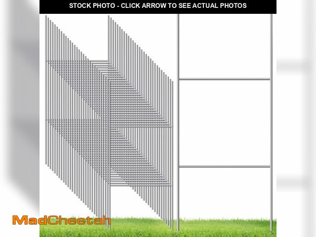 Lot 74-14297495 - Goaste 30 Pack H Frame Yard Sign Stakes, 16.5" x 7" Metal Wire Stake, Heavy Duty Lawn Sign Stakes fo...