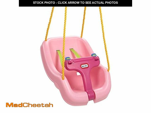 Lot 74-12664453 - Little Tikes Snug 'n Secure Pink Swing with Adjustable Straps, 2-in-1 for Baby and Toddlers Ages 9 M...