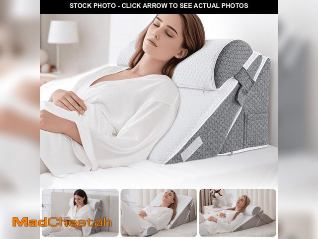 Lot 74-12421102 - iHrat Wedge Pillow for Sleeping,Orthopedic Adjustable Memory Foam Bed Wedge Pillows Set for Acid Ref...