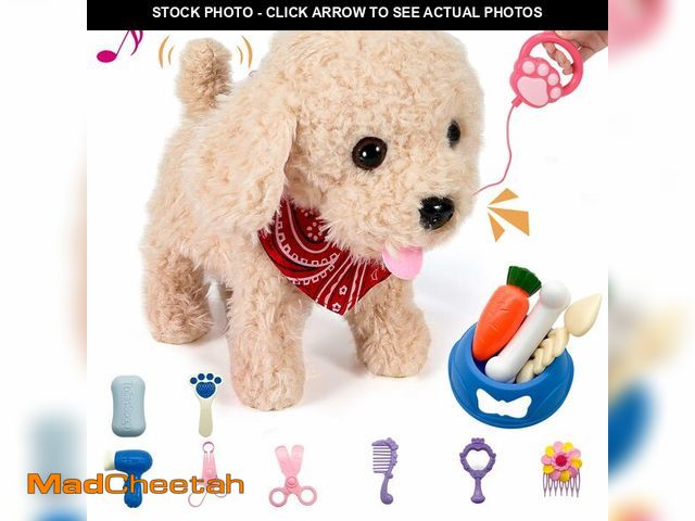 Lot 74-13543494 - GOBRILLFUN Interactive Walking Plush Puppy Toy Dog, Remote Control Electronic Robot Dog Realistic Wa...