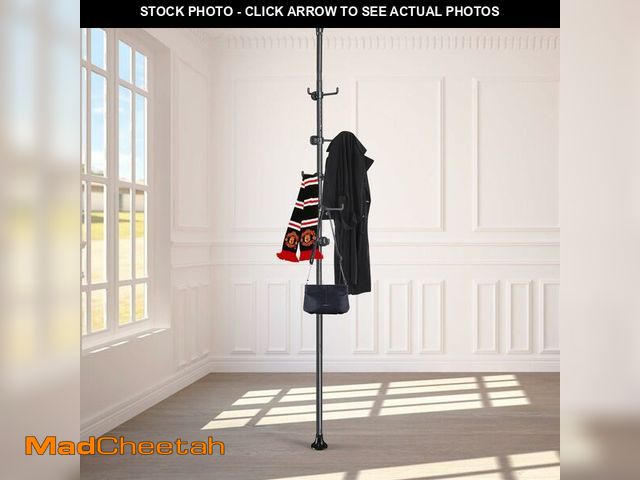 Lot 74-13954900 - TAILERNRUYE Coat Rack Freestanding,Adjustable 56-125 inch Tension Rod Coat Tree 12 Hooks Hanger Stan...