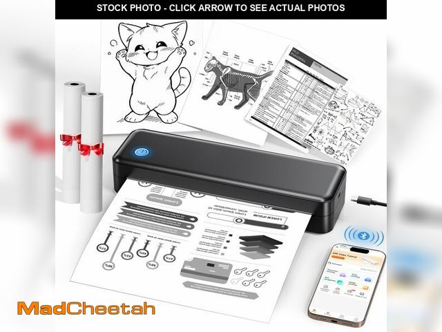 Lot 74-13953253 - PEDOOLO Portable Printer Wireless for Travel, Inkless Thermal Printer Supports 8.5 x 11 Inch Thermal...