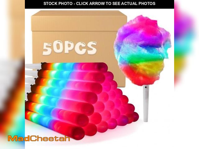 Lot 74-12385414 - PullCrease 50 Pcs LED Cotton Candy Cones Glow Cotton Candy Sticks Multi Mode for Cotton Candy Maker ...