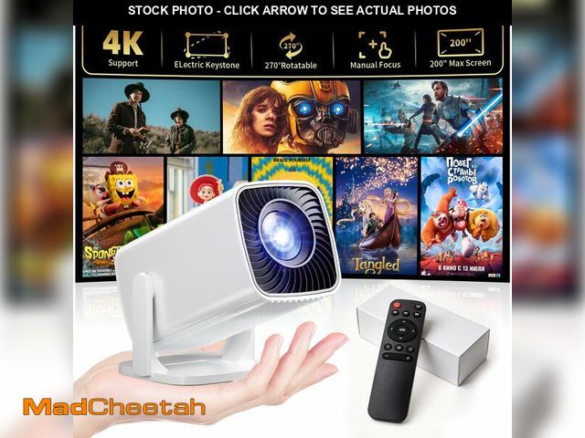 Lot 74-14270056 - Mini Projector, Portable Projector 4K &amp; Full HD 1080P Support, 270ÃÂ° Rotation Outdoor Projecto...