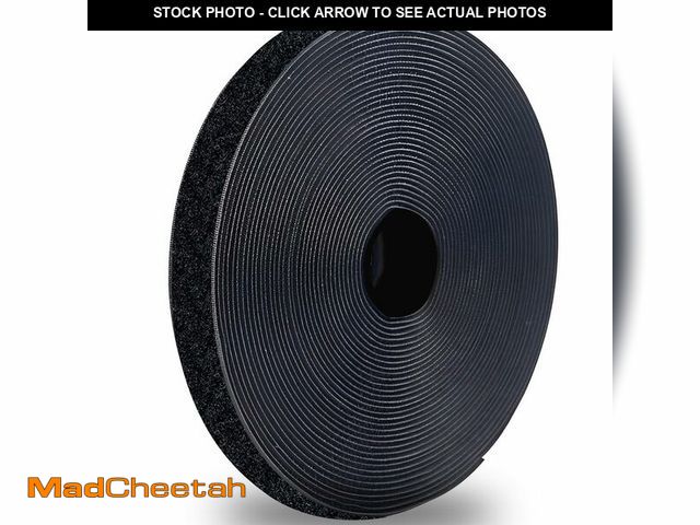 Lot 74-12714304 - Loop Adhesive-Backed Loop-Side Only: (Black, 3/4" x 75 Feet), Made in USA - USED