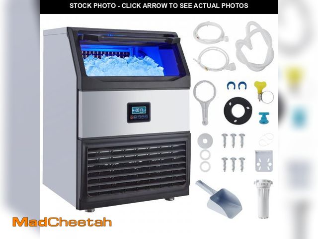 Lot 74-12282221 - Garvee Ice Maker Machine - 265LB/24H, Stainless Steel, Under Counter, 55 lbs Storage, Self-Cleaning,...