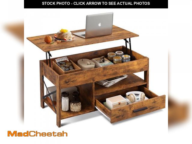 Lot 74-12518139 - WLIVE Coffee Table, 39" Lift Top Coffee Table with Hidden Compartment, Storage Drawers and Storage S...