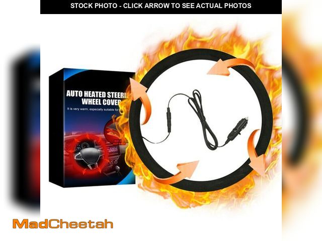 Lot 74-13543810 - Heated Steering Wheel Cover Universal 12V Steering Wheel Warmer 14.5-15.5 Inch Heated Auto Steering ...