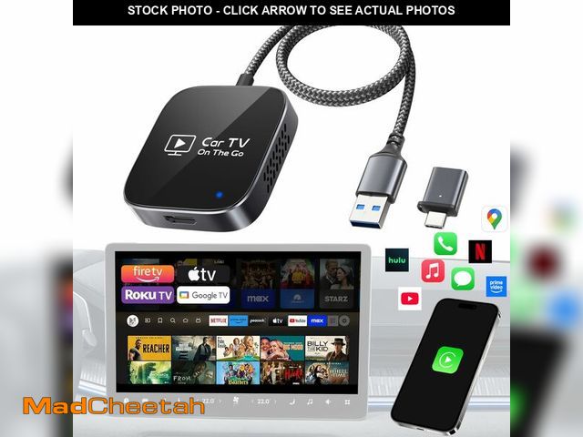 Lot 74-13711319 - 2-in-1 Wireless CarPlay Adapter &amp; Car TV Mate Pro 2026 [Metal &amp; Glass Case] Convert Wired to...