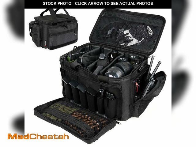 Lot 74-12711361 - DULCE DOM Tactical Gun Range Bag for Handguns and Ammo, Firearm Rifle Pistol Case for Outdoor Huntin...