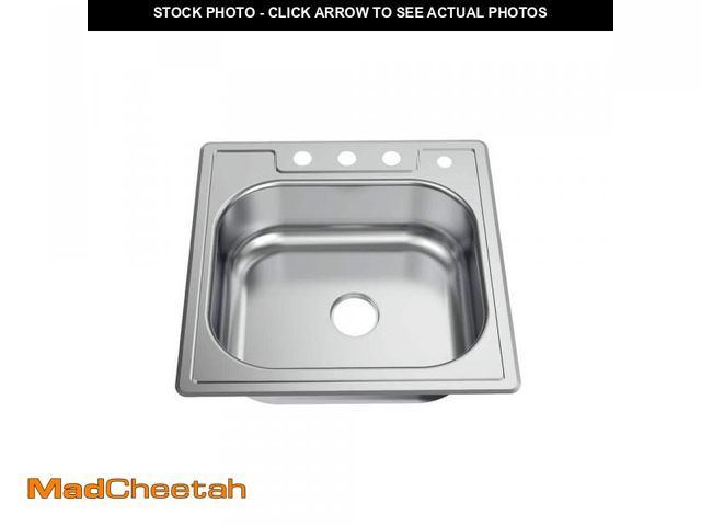 Lot 74-12089832 - Glacier Bay 25 in. Drop-in Single Bowl 22 Gauge Stainless Steel Kitchen Sink - UNUSED