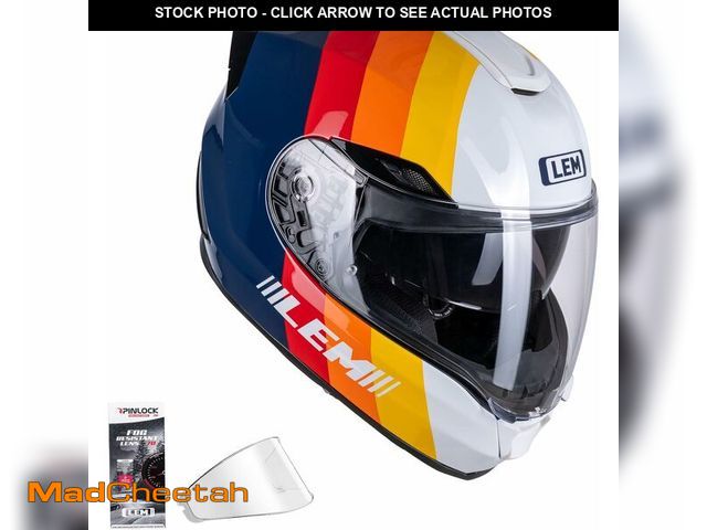 Lot 74-13836047 - LEM Motorcycle Helmets Full Face, Helmets for Men DOT Certified, PINLOCK &amp; DVS Dual Vision, Moto...