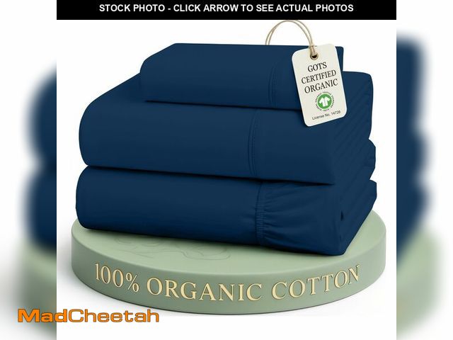 Lot 74-14049824 - LANE LINEN 100% Organic Cotton Sheets Twin Size, Mercerized Cotton Fully Elasticized Soft &amp; Comf...