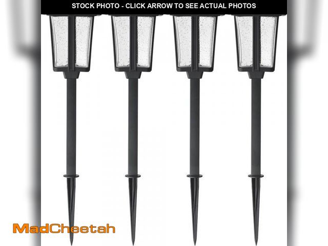 Lot 74-11825846 - Hampton Bay Callaway Black Integrated LED Weather Resistant Outdoor Solar Path Light (4-Pack) - UNUS...