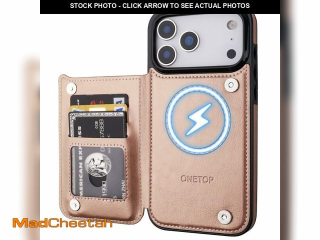 Lot 74-12704367 - ONETOP Compatible with Magsafe for iPhone 17 Pro Max Wallet Case with Card Holder, PU Leather Kickst...