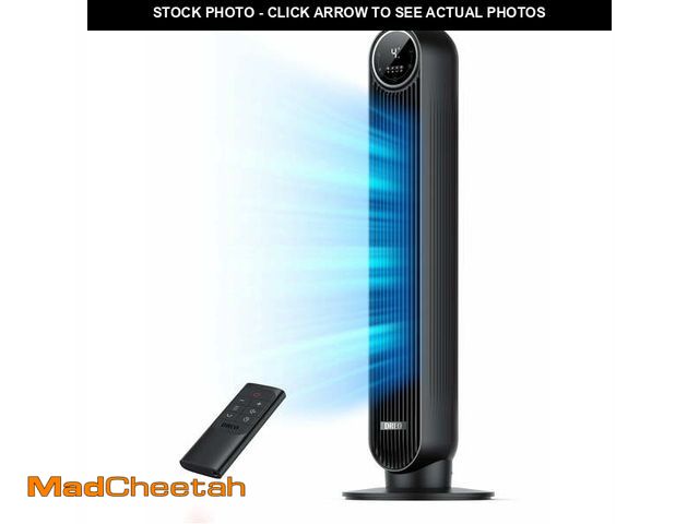 Lot 74-14012971 - Amazon Basics 28" 60-Degree Oscillating Tower Fan with Powerful Airflow for Bedroom, Living Room, Of...