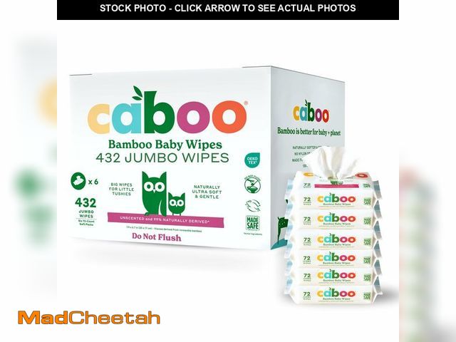 Lot 74-12970376 - Caboo Baby Wipes, Made with Bamboo Viscose, Certified Made Safe Ingredients, Unscented Baby Wipes Go...