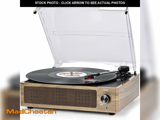 Lot 74-12718584 - Vinyl Record Player with Speakers Vintage Turntable Vinyls Records Belt-Driven Turntables Support 3-...